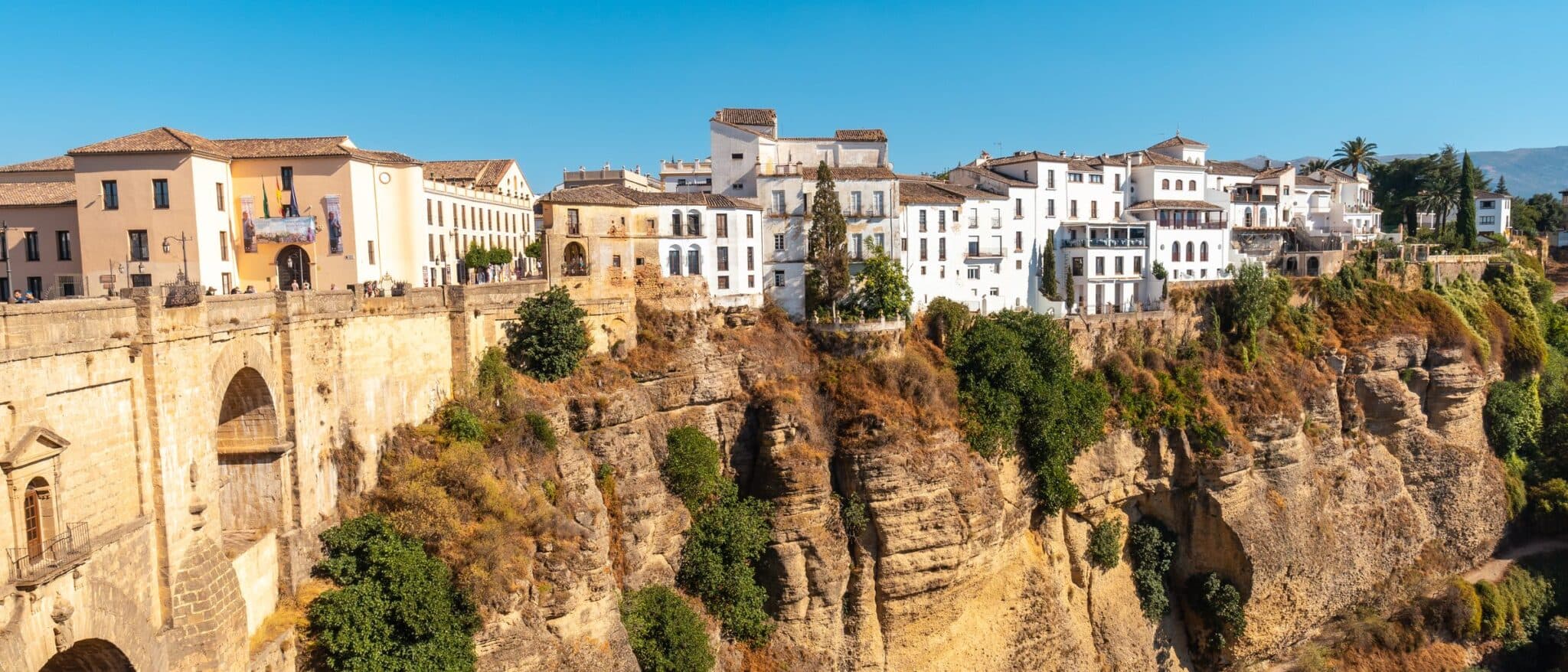 The town of Ronda on the edge of the Tajo gorge, Málaga province